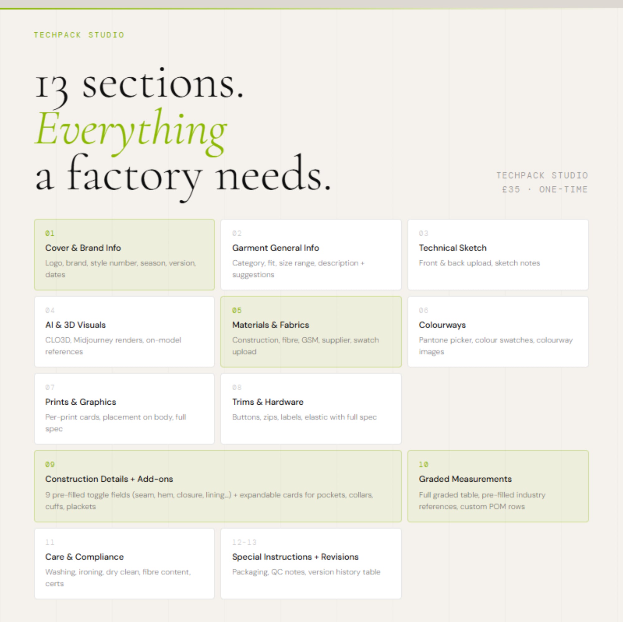 Tech Pack Builder — Structured Garment Specs Without the Blank Page